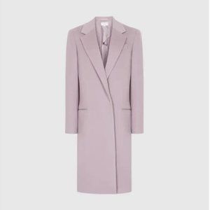 NWT REISS Eva Wool Blend Coat In Pale Lavender